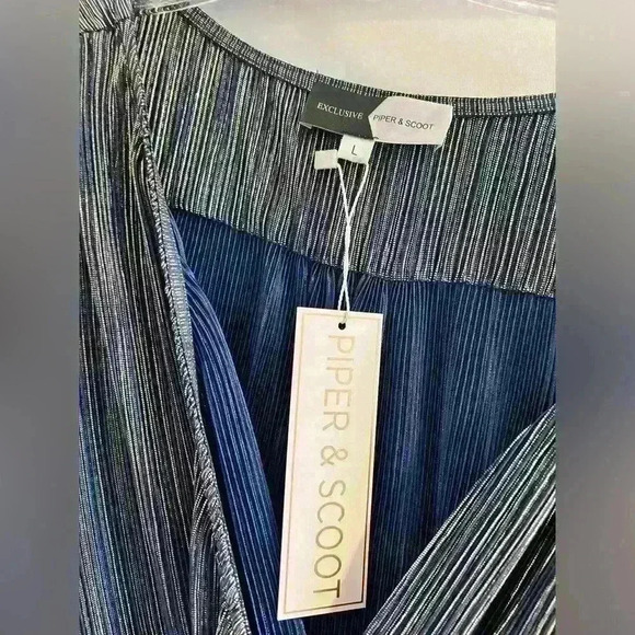 NWT Piper and Scoot size L blue and gold dress - Picture 3 of 4